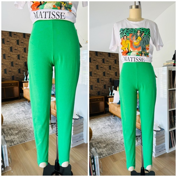 NWT’s Vintage 80’s High Waist Stirrup Leggings - Picture 2 of 13